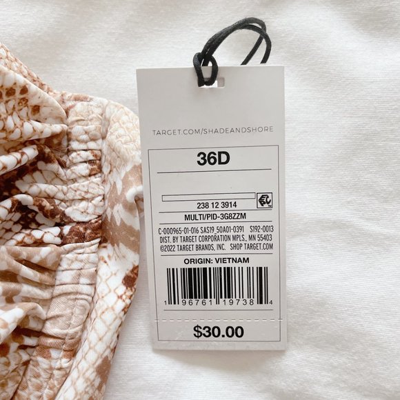 Shade & Shore NWT Light Lift Shirred Underwire Bikini Top 36D Swim Anima… - Picture 13 of 13